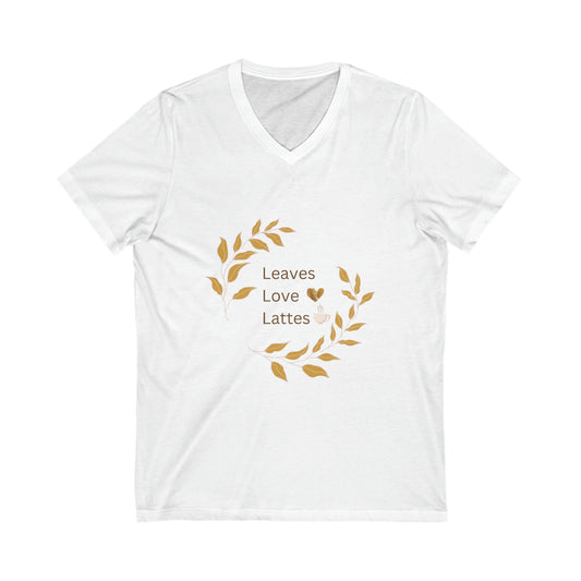 “Leaves Love Lattes” V-Neck Tee
