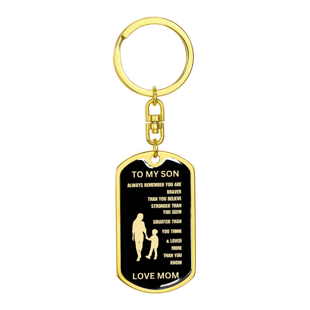 Personal Gifts for Sons, Mom-Son, Custom Engraved Dog Tag, Son-Gift, Sons Valentine