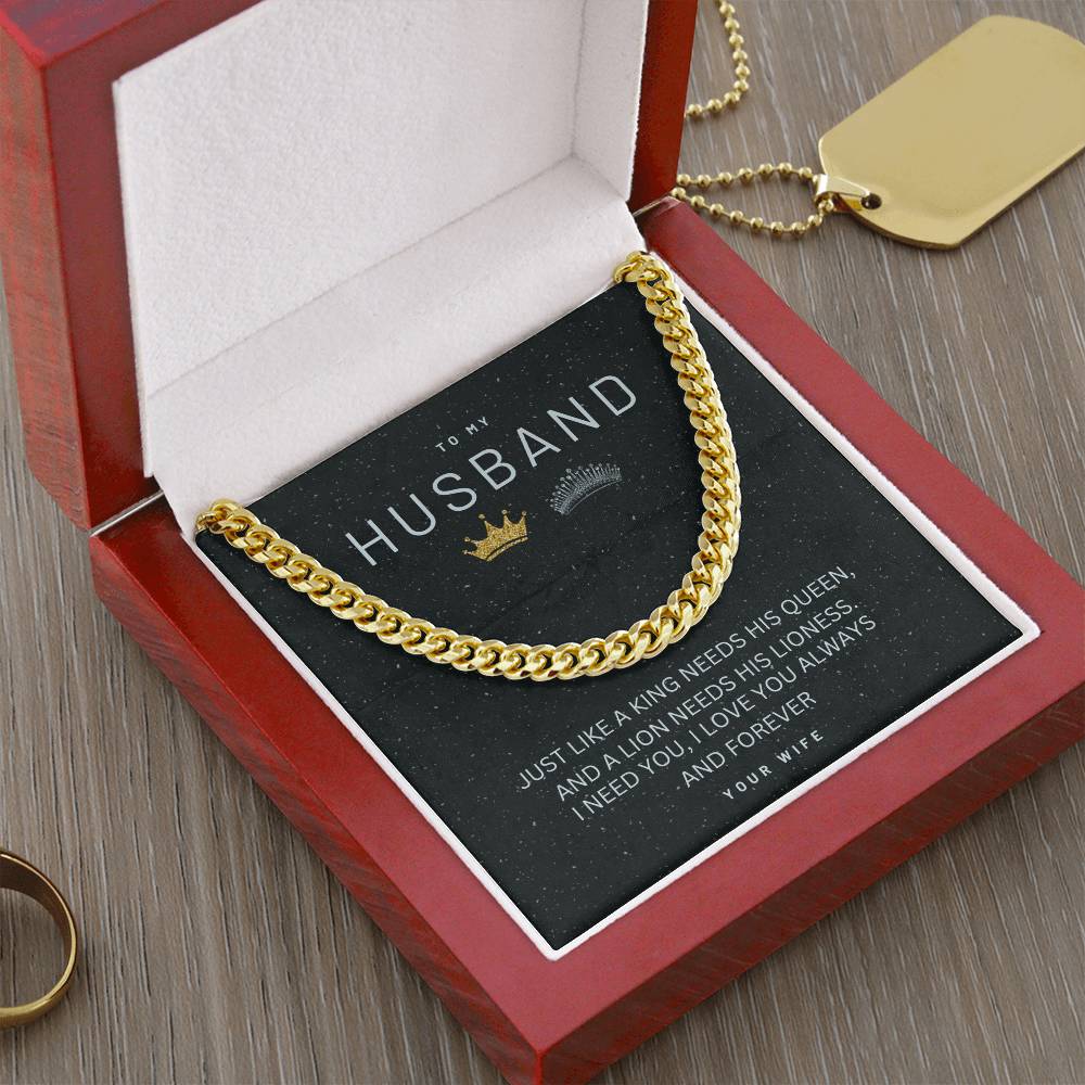 Husband Valentine, Cuban Link Chain, Guys Valentine Gift, Future Husband Card
