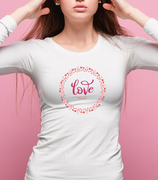 Love 21424 - Valentine, Long Sleeve T-Shirt, Aesthetics TShirt, Valentins TShirt, Love